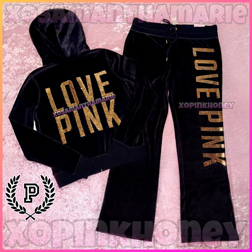 VS PINK Bling Velour Set 🖤✨